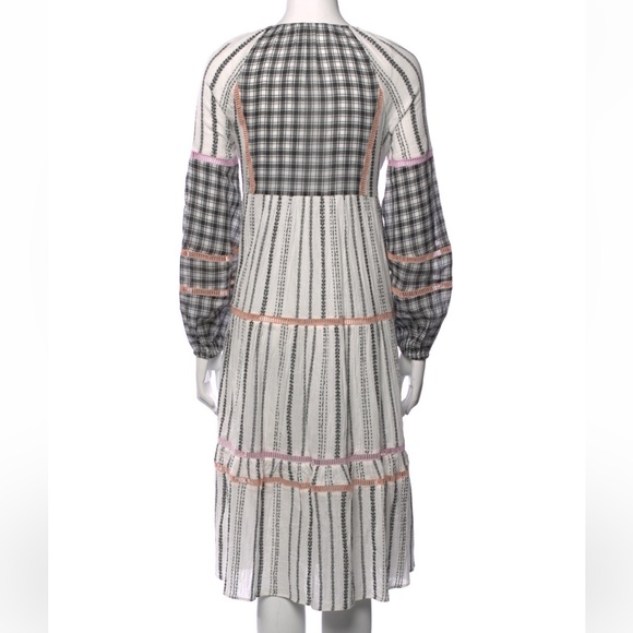 Veronica Beard Dress Eileen Checked Midi Black White Dress XS - Picture 4 of 5